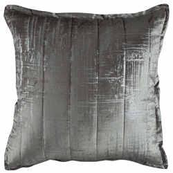 Lili Alessandra Moderne Silver Velvet/Silver Print Quilted Pillows - Euro (26x26)
