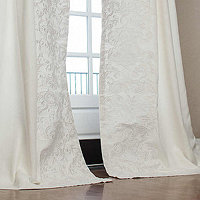 
Lili Alessandra Mozart White Linen/White Linen Applique Drapery Panel