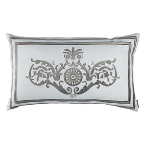 Lili Alessandra Paris Large Rectangle Pillow White Linen/Silver Velvet Pillow