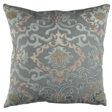 Lili Alessandra Valencia Slate Linen/Fawn Velvet Pillows