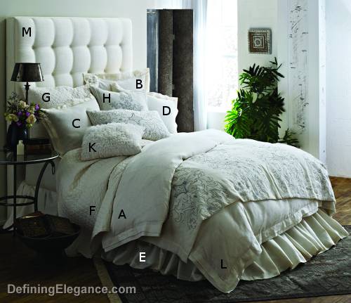 Lili Alessandra Jon L Bedding White Linen with Tailored Double Flange Collection