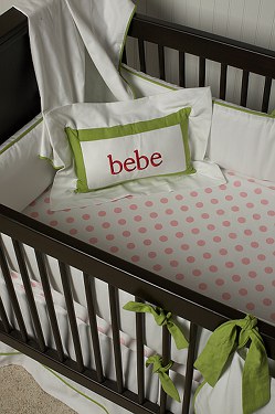 Maddie Boo Bedding - White Collection Crib Bedding inside view
