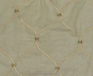 Muriel Kay Linear Linen Drapery Fabric - Earthy Green