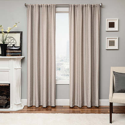 Softline Home Fashions Athens Chevron Drapery Panels are available in 6 color combinations.