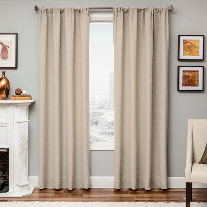 Softline Home Fashions Athens Diamond Drapery Panels are available in 6 color combinations.