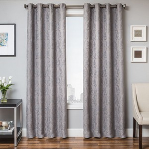 Softline Home Fashions Chia Drapery Panels in Grey Blue color.