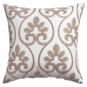 Softline Home Fashions Chia  Decorative Pillow in White Gold color.