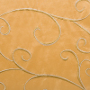 Softline Coda Drapery Panels and Scarf Valances in Soft Gold.