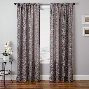 Softline Home Fashions Corby Drapery Panels in Pewter color.