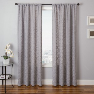 Softline Home Fashions Corby Drapery Panels in Slate color.
