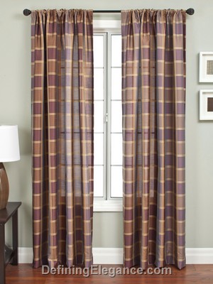 Softline Dana Plaid Drapery Panels are available in 7 color combinations.