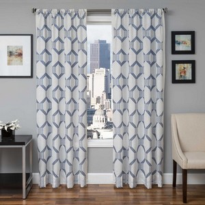 Softline Home Fashions Dresden Drapery Panels in Blue color.