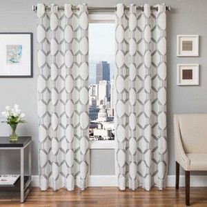 Softline Home Fashions Dresden Drapery Panels in Pewter color.