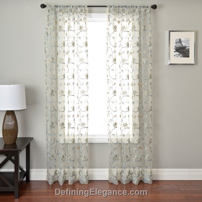 Softline Edurne Sheer Drapery Panels are available in 9 color combinations.