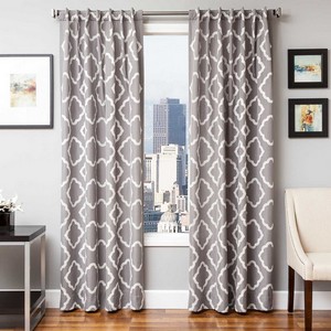 Softline Home Fashions Grenoble Drapery Panels in Grey White color.