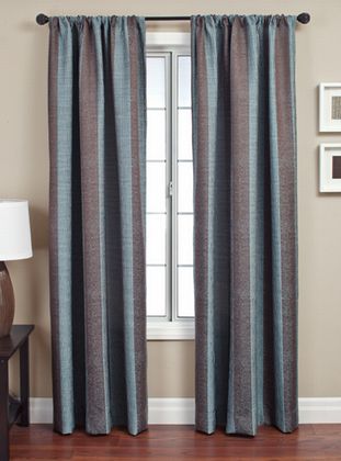 Softline Kiltan Stripe Drapery Panels is available in 10 color combinations.