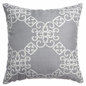 Softline Home Fashions Larissa Decorative Pillow in Grey White color.