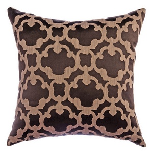 Softline Home Fashions Palmira Tile Decorative Pillow in Designer Brown color.