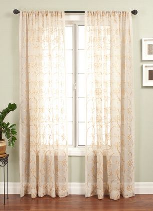 Softline Parma Voile Sheer Drapery Panels is available in 6 color combinations.