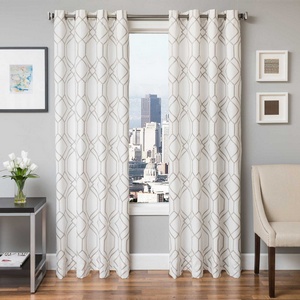 Softline Home Fashions Quail Drapery Panels in Silver color.