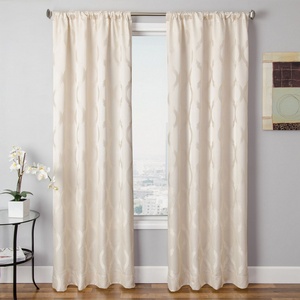 Softline Home Fashions Savannah Drapery Panels in Pearl color.