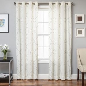 Softline Home Fashions Tarsus Drapery Panels in Grey White color.