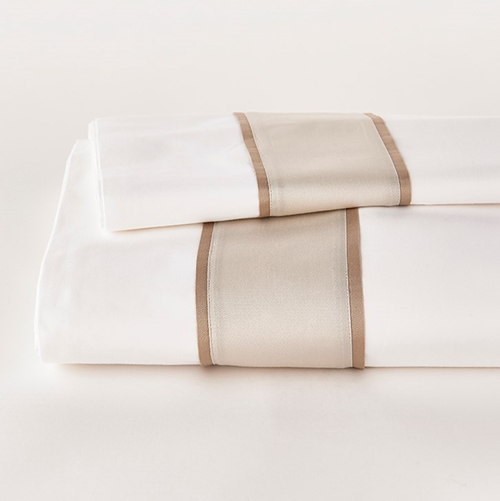 TL at home Bedding Renata Collection - White with Silver and Chestnut