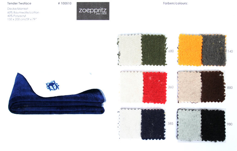 Zoeppritz Tender Twoface Cotton/Polyacryl Blanket.