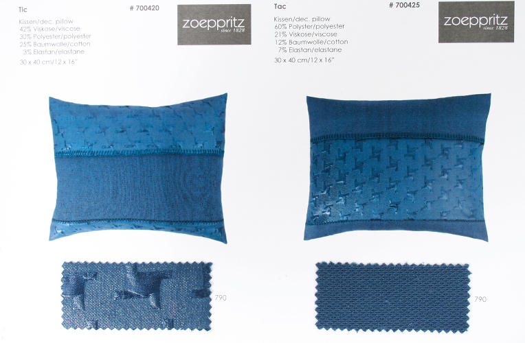 Zoeppritz Tic & Tac Dec Pillows.