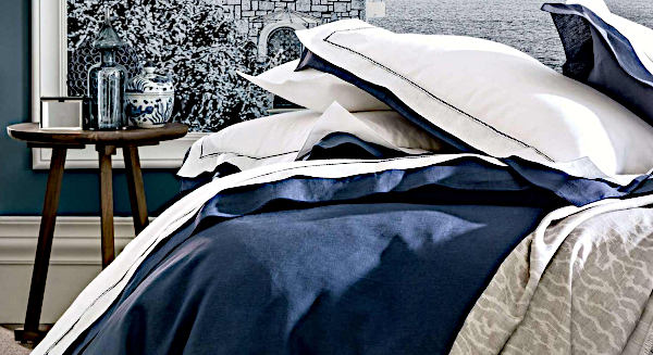 Alexandre Turpault Bastide Linen Bedding - Slate Blue