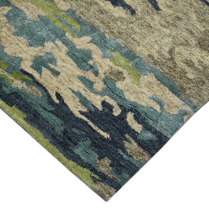 Amer Rugs  ABS-2 Abstract - Blue/Beige - Corner View