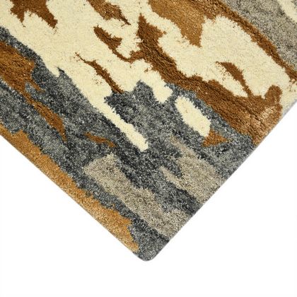 Amer Rugs  ABS-3 Abstract - Orange/Gray - Corner View