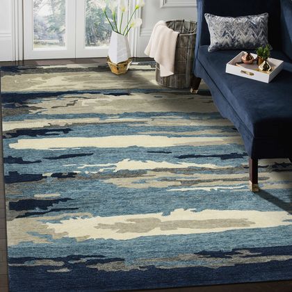 Amer Rugs  ABS-4 Abstract - Blue/Gray - Room View