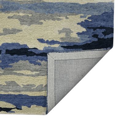 Amer Rugs  ABS-7 Abstract - Blue/Ivory - Back View