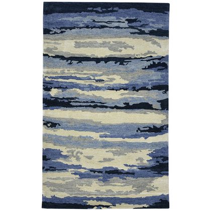 Amer Rugs  ABS-7 Abstract - Blue/Ivory - Vertical View