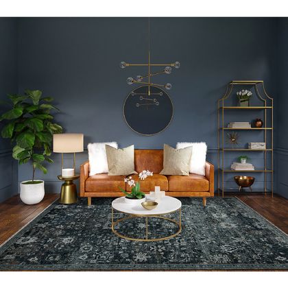 Amer Rugs BRS-31 Bristol - Charcoal Gray/Rust - Room View