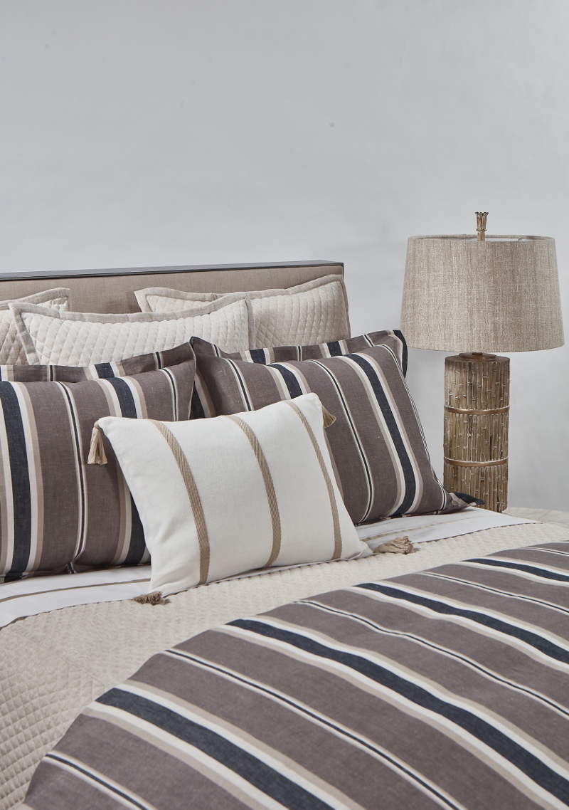 Ann Gish Deck Stripe & Faux Flax Bedding Set - Art of Home
