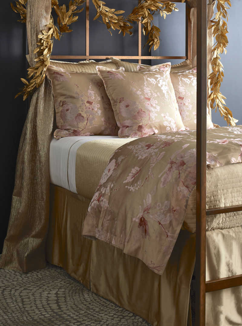 Ann Gish Designs Jardin Fleur Pink/Gold Collection - Room View.