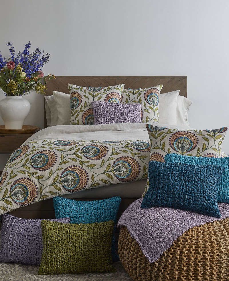 Ann Gish Designs Tavus Throw & Pillow Collection - Room View.