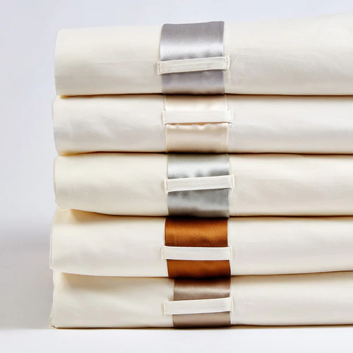 Ann Gish Cotton Sheet Set With Silk Bands - View #3.