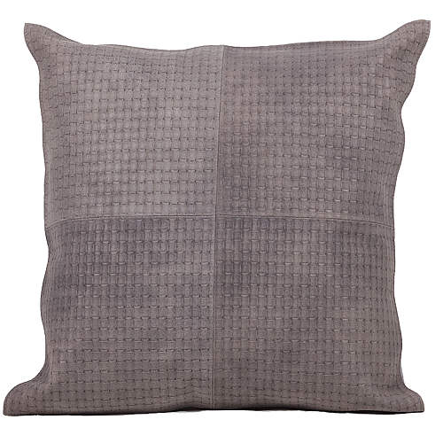 Fibre by Auskin Grey Basketweave Cowhide Decorative Pillows