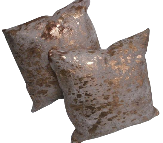 Metallic Cowhide Decorative Pillow - View #1