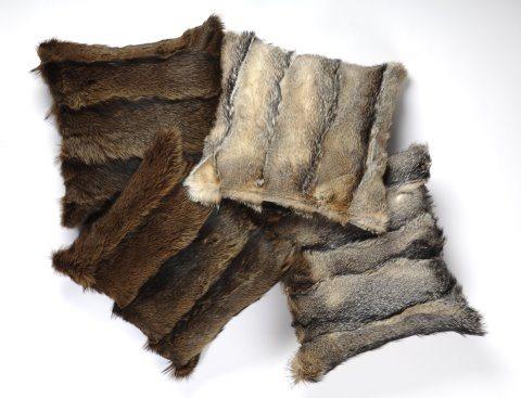 Fox Fur Dec Pillow - Dark and Natural