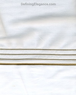 Bellino Fine Linens Montecarlo Bedding Fabric - White/Chocolate.