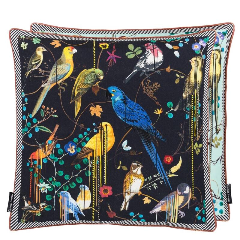 Christian Lacroix Birds Sinfonia Crepuscule Decorative Pillow - Front and Reverse