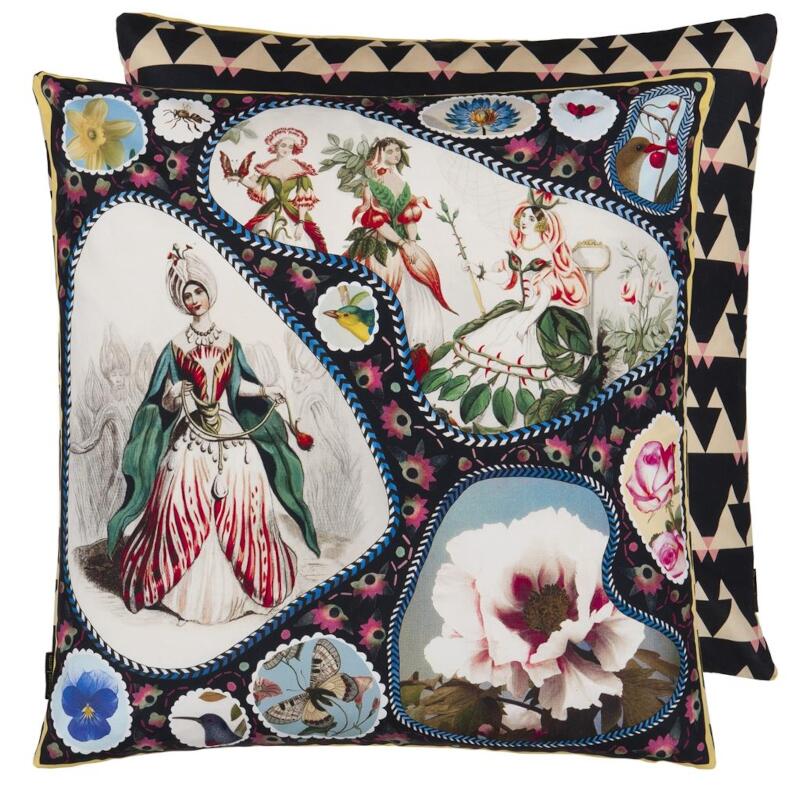 Christian Lacroix Le Jardin Feerique Multicolor Decorative Pillow - Front and Reverse