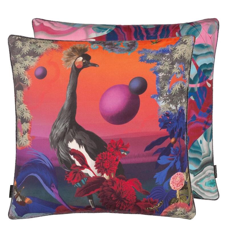 Christian Lacroix Novafrica Sunset Tangerine Decorative Pillow - Front and Reverse