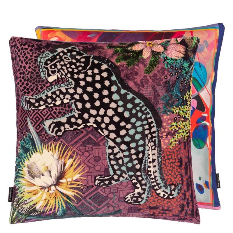 Christian Lacroix Pantera Multicolore Decorative Pillow - Front and Reverse