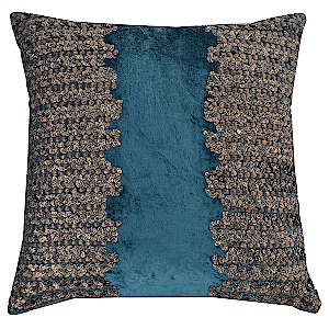 Cloud9 Design ADANA01A-TEAL (20x20) Adana Gold Beadwork Decorative Pillow