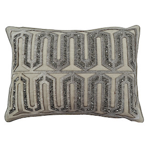 Cloud9 Design Emory Beaded Embroidery Decorative Pillows - EMORY01C-GY (14x20).